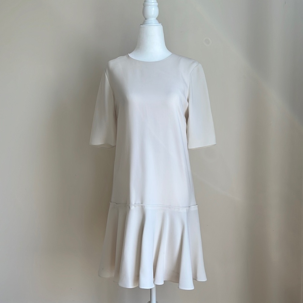 Theory Cream Drop Waist Mini Dress. Size 2.